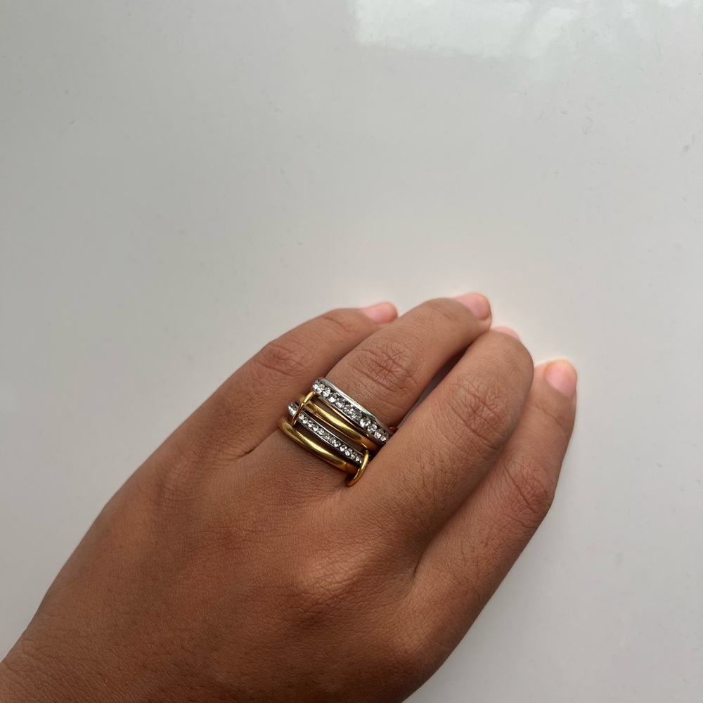Gold plated Interlocked Stackable rings